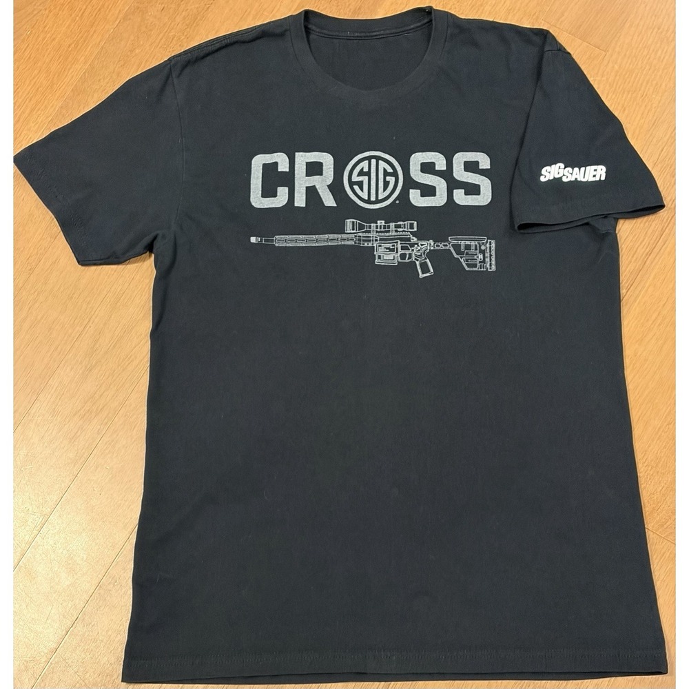 Sig Sauer T Shirt Mens Large Black Tactical Firearm Shooting Range Tee Pew